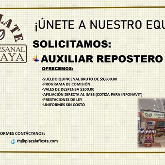 VACANTE AUXILIAR REPOSTERO